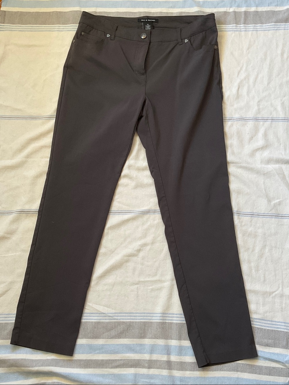 Zac & Rachel Dark Gray Straight-Leg Trousers